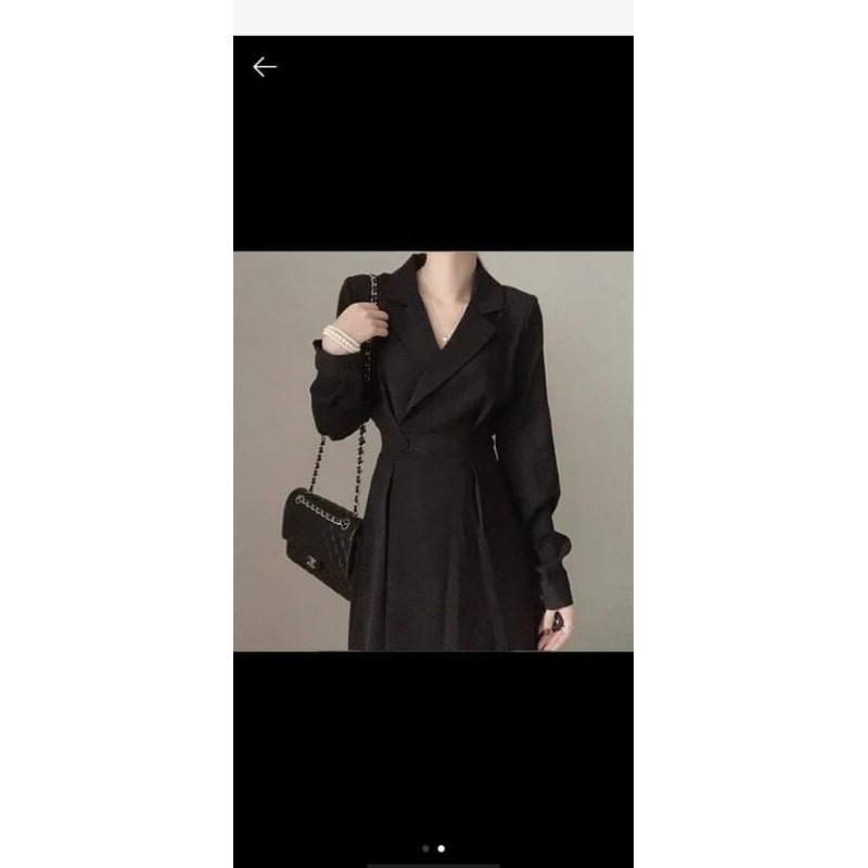 Đầm cổ vest dáng dài lịch sự