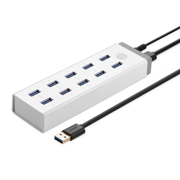 HUB USB 10 Cổng USB 3.0 Cao Cấp Có Nguồn 12V 4A Chính Hãng Ugreen 20297