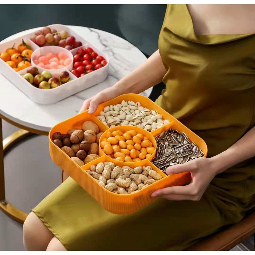 Khay mứt tết, Hộp mứt tết  2 Tầng Cao Cấp, Sang Trọng, Hiện Đại Phong Cách Châu Âu0