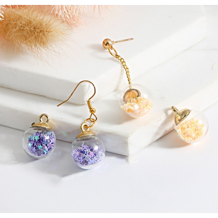 Set 10 lọ thủy tinh Mini 16mm dùng làm đồ trang sức thủ công