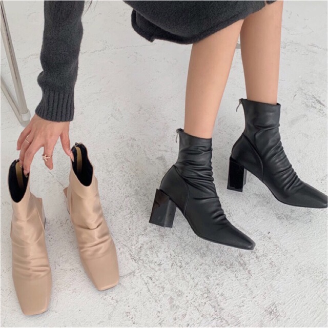 Bốt Nữ Da Nhăn Kéo Khóa Sau Mẫu Mới 2020 | BigBuy360 - bigbuy360.vn