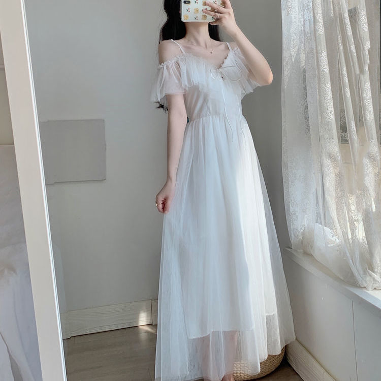 Đầm Trễ Vai Phối Ren Thời Trang Dành Cho Nữ