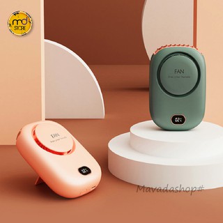 Quạt đeo cổ mini cầm tay, quạt để bàn màn hình LED hiển thị dung lượng PIN