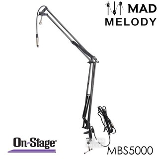 On-Stage MBS5000 Broadcast Boom Arm (chân micro kẹp bàn/gắn tường chất lượng cao, có sẵn dây, NEW & chính hãng)