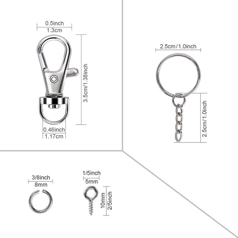 SEL Swivel Snap Hook and Key Rings with Chain and Jump Rings for Keychain Lanyard DIY Jewelry Crafts Accessories