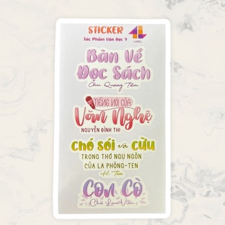 Sticker Văn Học Lớp 9 ( Cả Năm )