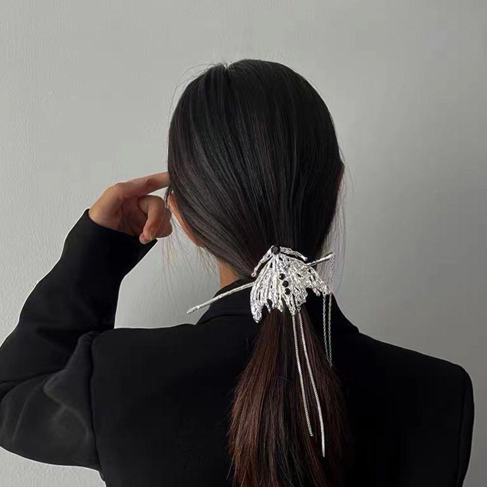 Kẹp Tóc Dây Xích Bằng Hợp Kim Phong Cách Retro Hàn Quốc Tinh Tế Cho Nữ