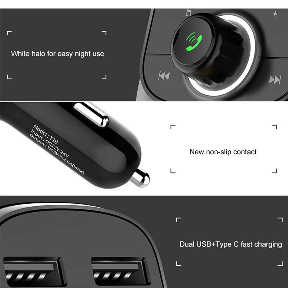 Tẩu sạc 2 cổng USB 3.1A tích hợp MP3 kết nối bluetooth có FM cho xe hơi | BigBuy360 - bigbuy360.vn