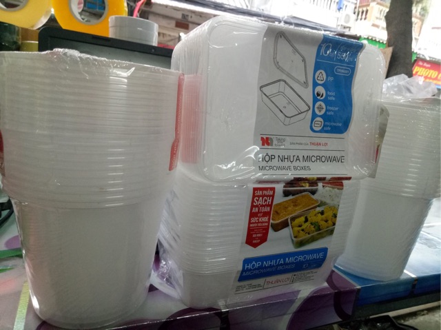 Combo 100 hộp nhựa 750ml có nắp