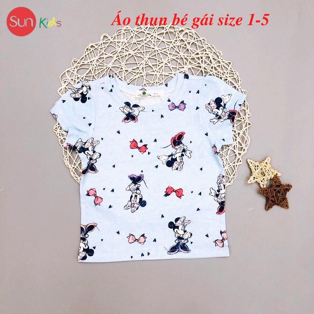 Áo thun cho bé gái, áo phông bé gái chất cotton mềm mát, size 1 - 5 tuổi - SUNKIDS