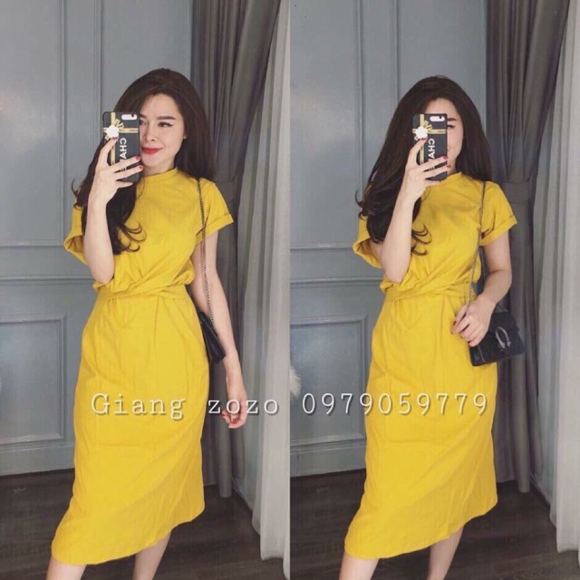 Váy xuông xoắn eo