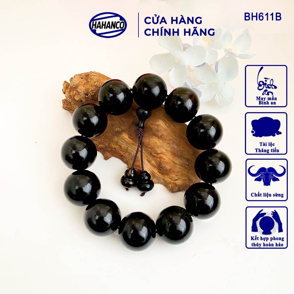 Vòng Tay Sừng Trâu Đen Hồ Lô HAHANCO Mang Lại May Mắn Và BÌnh An Cho Bạn