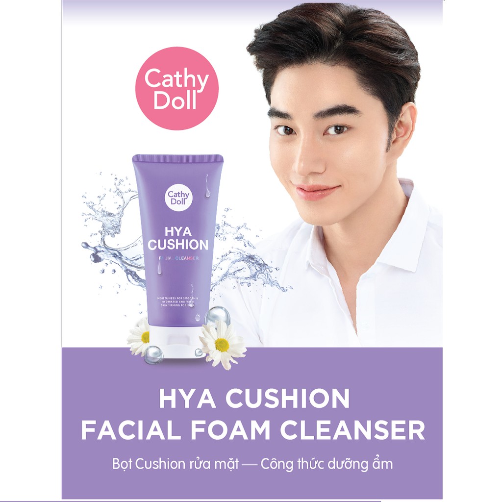 Sữa rửa mặt tạo bọt dưỡng ẩm da Cathy Doll Hya Cushion Facial Foam Cleanser 120ml
