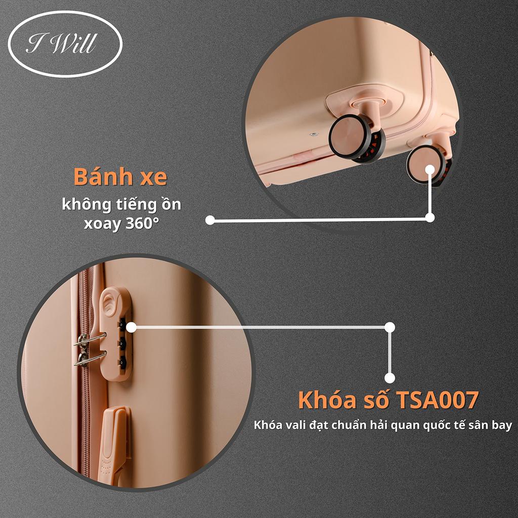 Vali Doanh Nhân 2 size 20/24 chất liệu nhựa PP màu hồng phấn