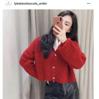 Áo cardigan đỏ stra 5073/083 +2% shopee
