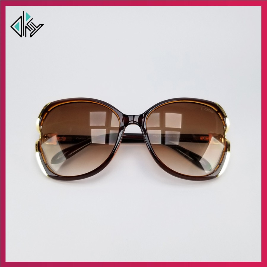 Mắt kính mát nữ thời trang cao cấp 1925 màu khói, nâu trà. Tròng ôm mặt, chống bụi, chống nắng, chống tia UV. | BigBuy360 - bigbuy360.vn