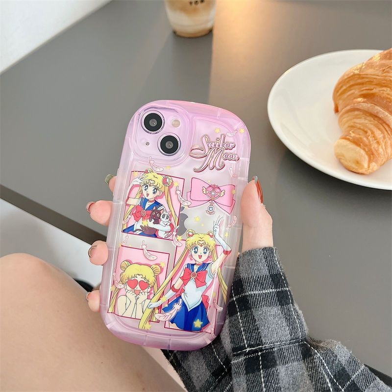 Ốp Điện Thoại In Hình Cô Gái Hoạt Hình Màu Hồng Cho iPhone 12 13 14 11 Pro Max X Xs Max Xr gujdo7