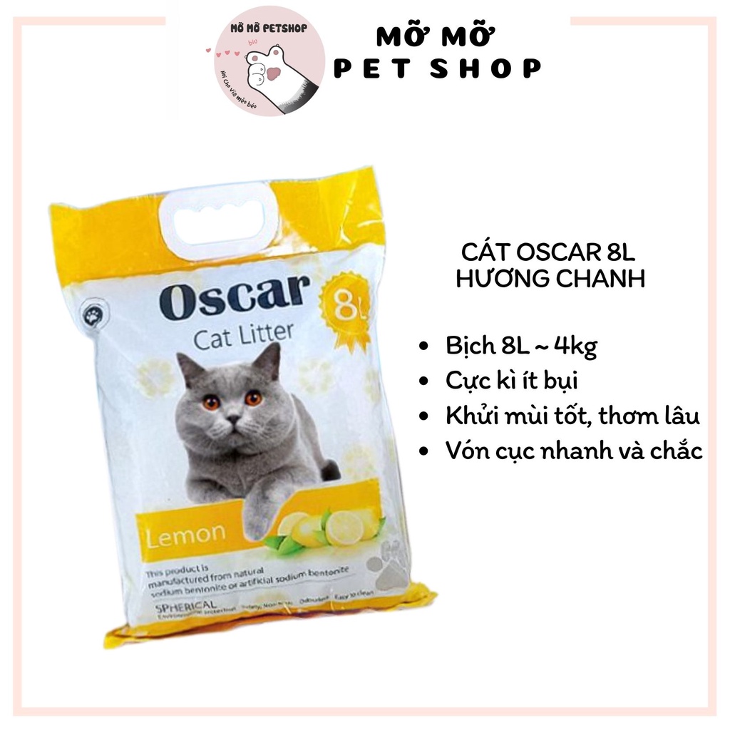 [Quận 8][Mỡ Mỡ Petshop] Cát Vệ Sinh Cho Mèo OSCAR 8L Siêu Vón Cục Khử Mùi [Mỡ Mỡ Petshop]