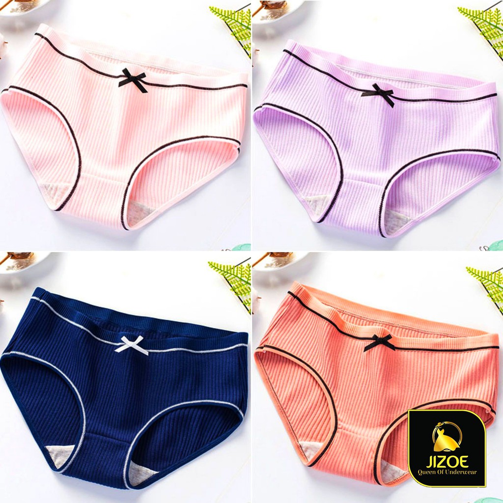 Quần lót nữ nơ dễ thương Cotton tăm tre thông hơi gợi cảm kháng khuẩn giá rẻ đẹp thời trang JIZOE QLT12FS | BigBuy360 - bigbuy360.vn