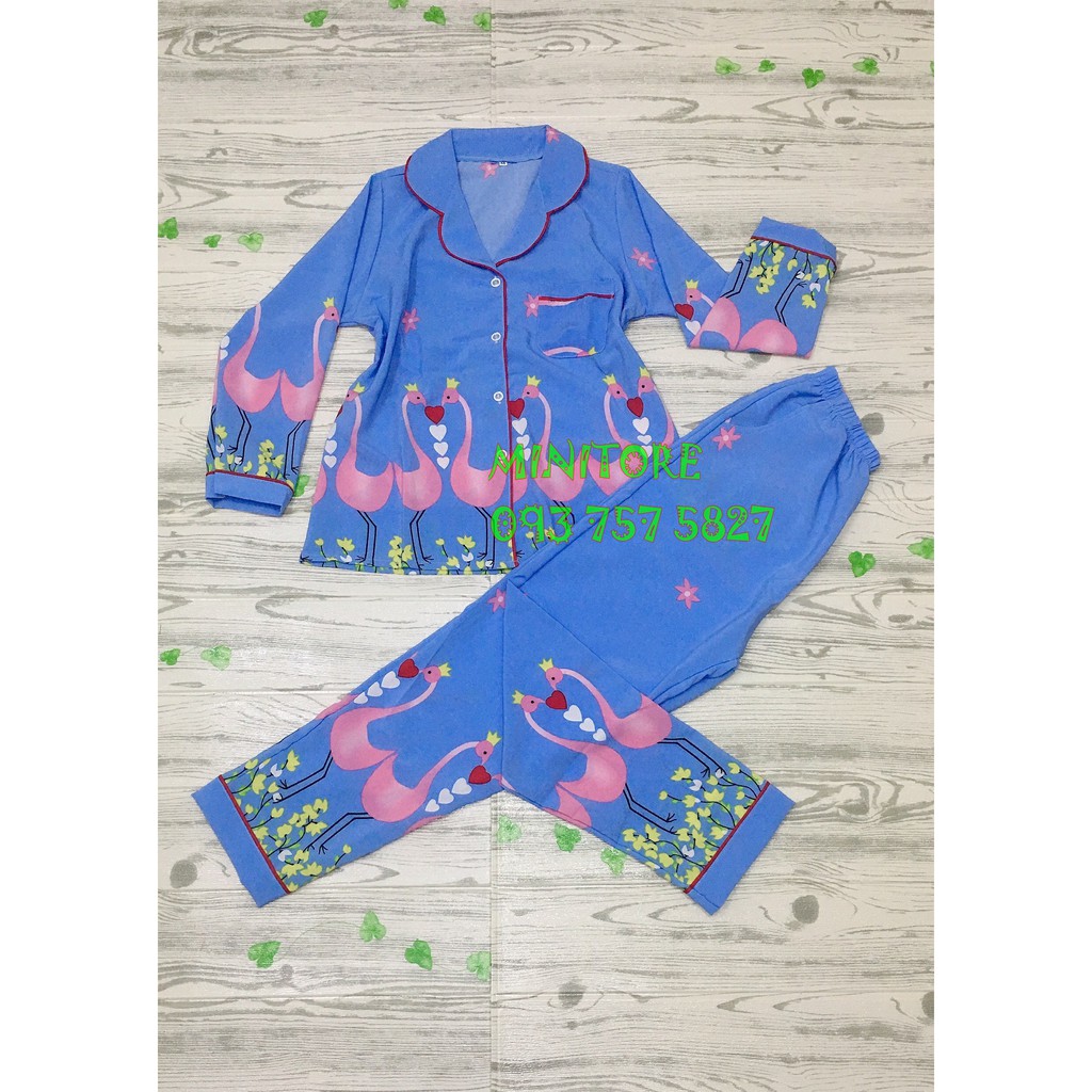 [ẢNH THẬT]Bộ PIJAMA Kate lụa Thái siêu mịn mát FULL SIZE không nhăn không xù đường may kỹ bao đổi trả nhiều màu họa tiết