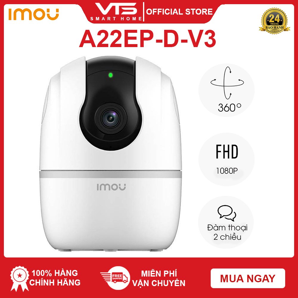 Camera WIFI IMOU A22EP - V3  2MP Full HD 1080P - Ranger 2 - Quay Quét 360 Độ - Đàm Thoại 2 Chiều - DIGI Smart VN