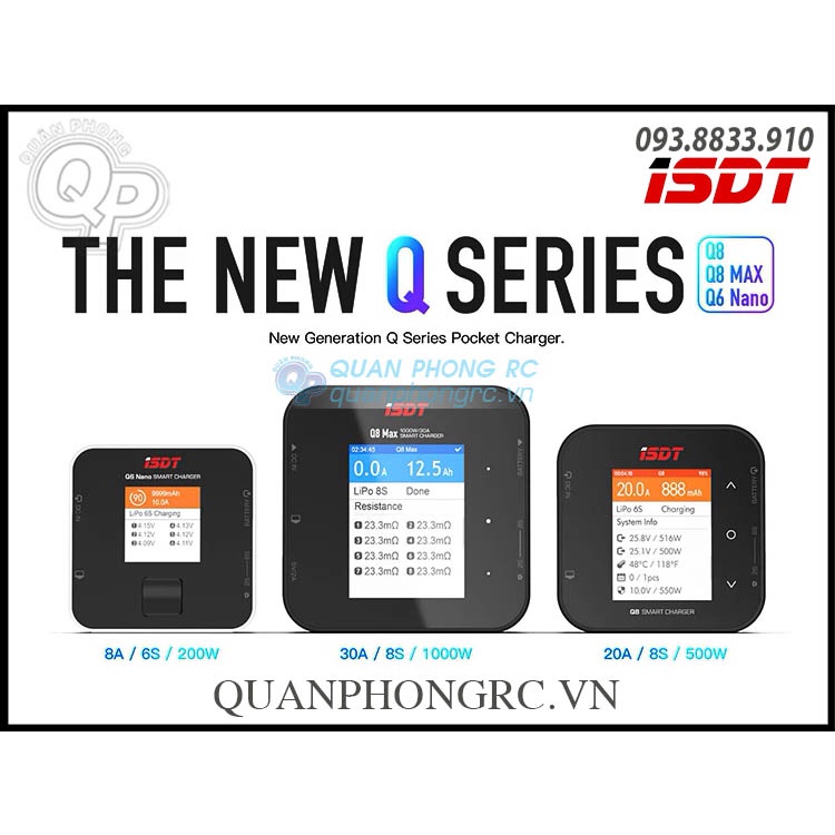 Sạc ISDT Q8 Max 1000W 30A 1-8S Smart Charger