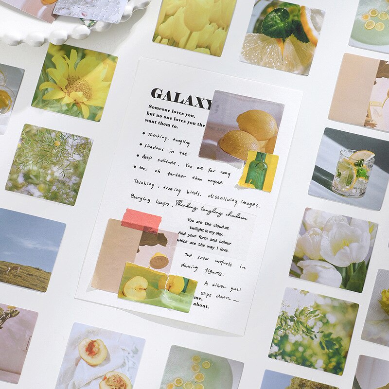 Hộp 46 Miếng Dán Sticker Trang Trí Hình Hoa Lá Nhiều Màu Sắc Box Sticker ST362