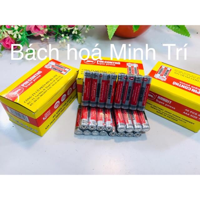 Hộp 40 viên pin Con Thỏ pin tiểu AA/pin đũa AAA  cty Pin Hà Nội