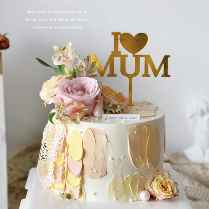 Que cắm trang trí bánh chữ Happy Mother 's Day/ Mum/ Queen độc đáo sáng tạo