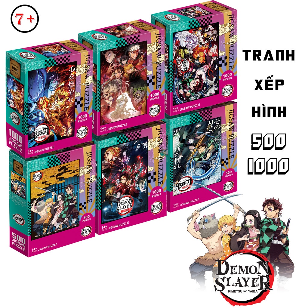 Tranh xếp hình Anime Kimetsu Yaiba 500 - 1000 mảnh ghép thú vị chất lượng cao - StormBreaker