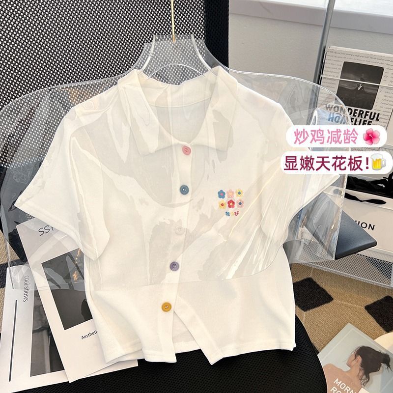 Áo Thun Nữ Ngắn Tay Cổ polo Màu Hồng Phong Cách Mới