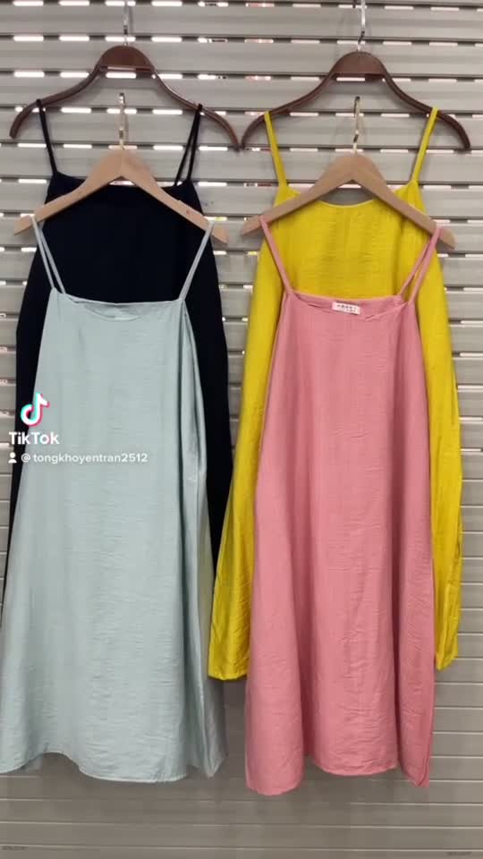 Bán sỉ - Váy 2 dây V01- Đầm Maxy suông chất đũi mát đủ 4 mầu giá tại xưởng | BigBuy360 - bigbuy360.vn