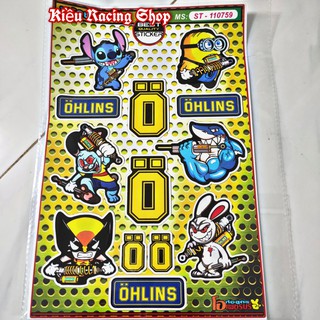 [Tem Xe] Tem Sticker Hoạt Hình Dán Xe