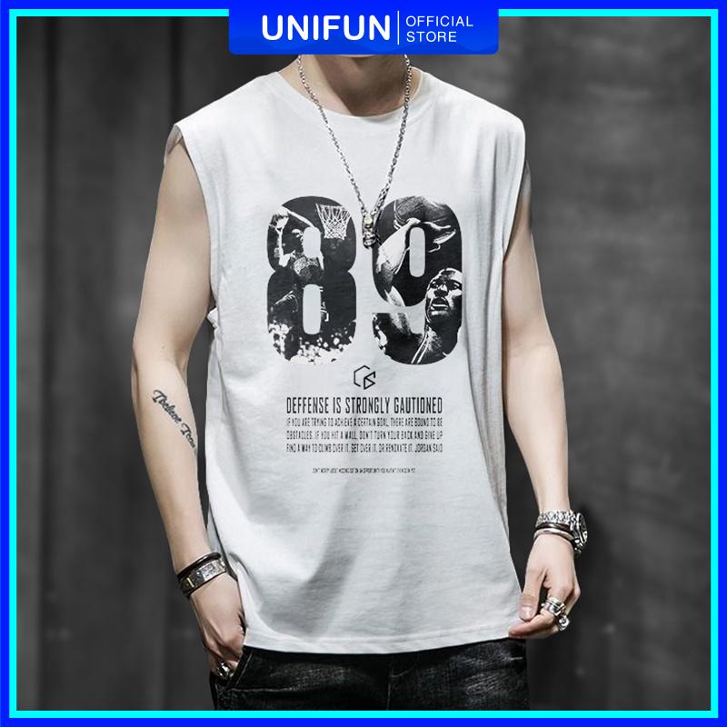 Áo 3 lỗ nam thể thao UNIFUN mã TT3 Áo thun nam ba lỗ cổ tròn Tank Top lót form rộng nách tập gym, bóng rổ chất lưới đẹp