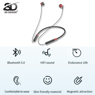 Tai nghe thể thao không dây SD PH 18 chính hãng, Tai nghe quàng cổ Bluetooth PIN TRÂU 5 giờ