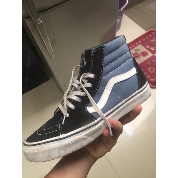Giày second-hand vans sk8-hi navy xanh đen (còn nguyên tem)
