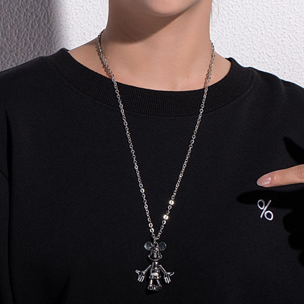 AROMA Vòng cổ Mặt Hình Chuột Mickey Hoạt Hình Phong Cách Hip Hop