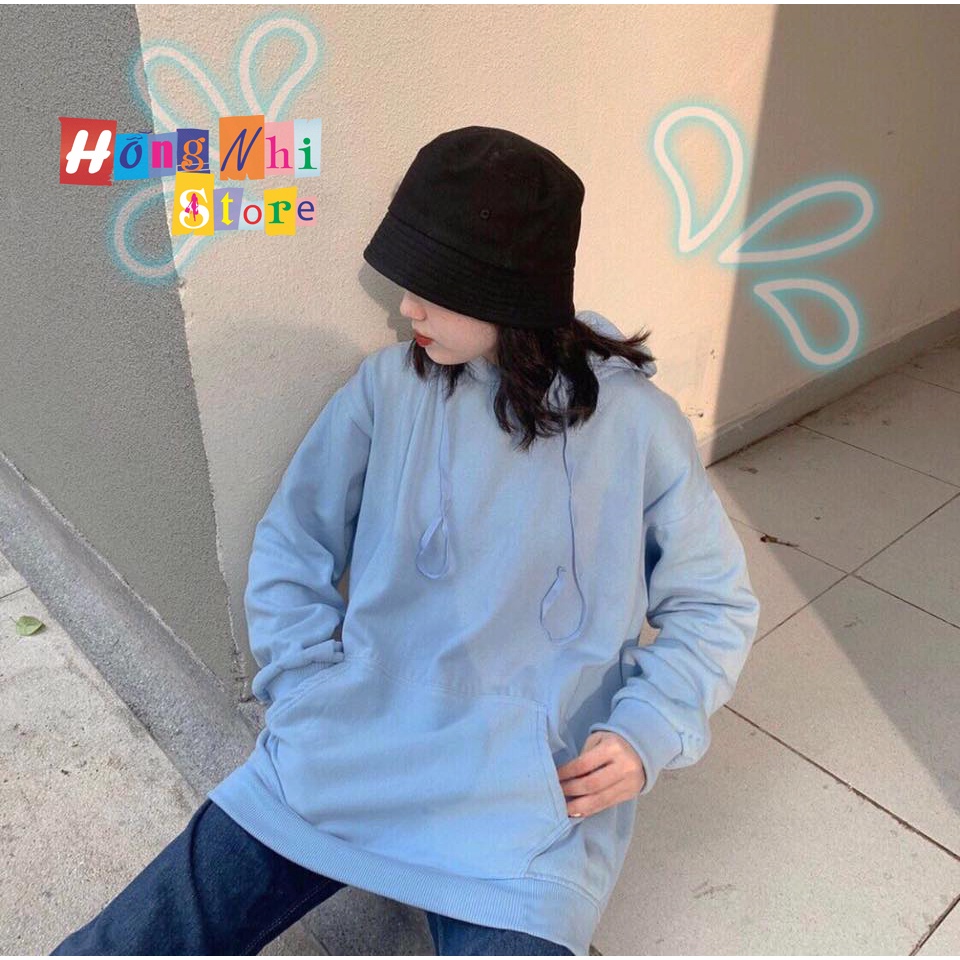 Áo Khoác Hoodie Trơn Ulzzang Unisex Màu Xanh Nhạt Chất Nỉ Bông Cao Cấp Dáng Rộng Nam Nữ - MM