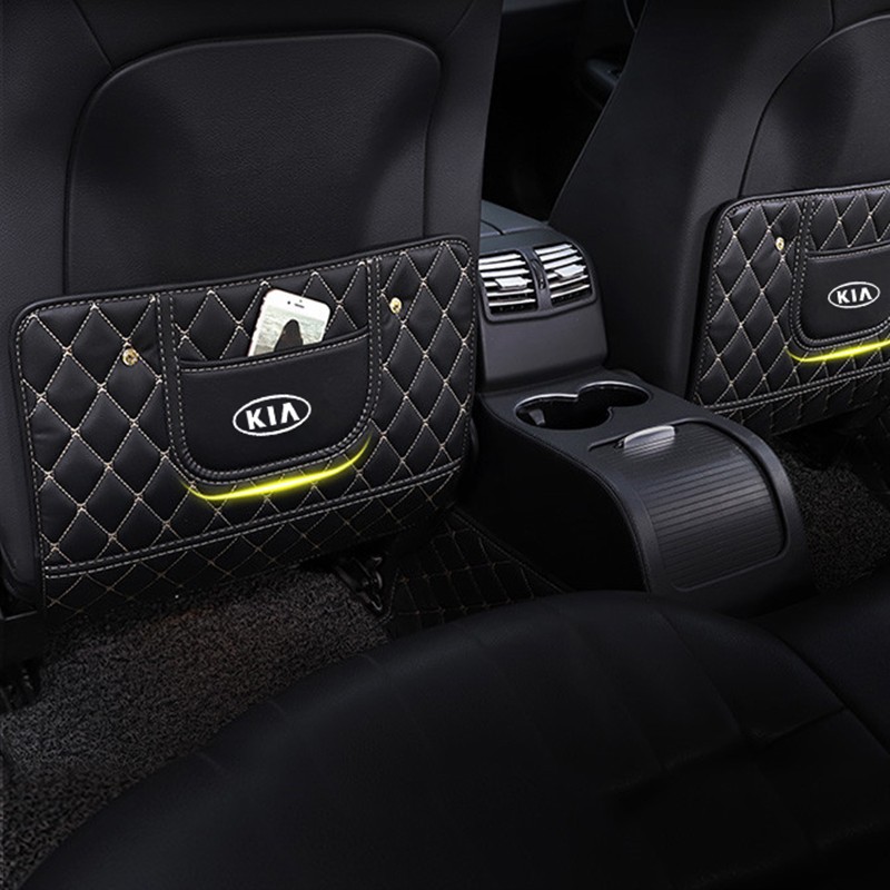 Túi Da Bọc Lưng Ghế Xe Hơi Chống Đá Cho KIA Spectra Sportage Rio Picanto Sorento K5 K3 Cerato Sephia Rondo Grand Carnival Seltos