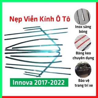 Nẹp chân kính và cong kính xe innova 2017 2018 2019 2020 2021 hàng inox 304 không gỉ