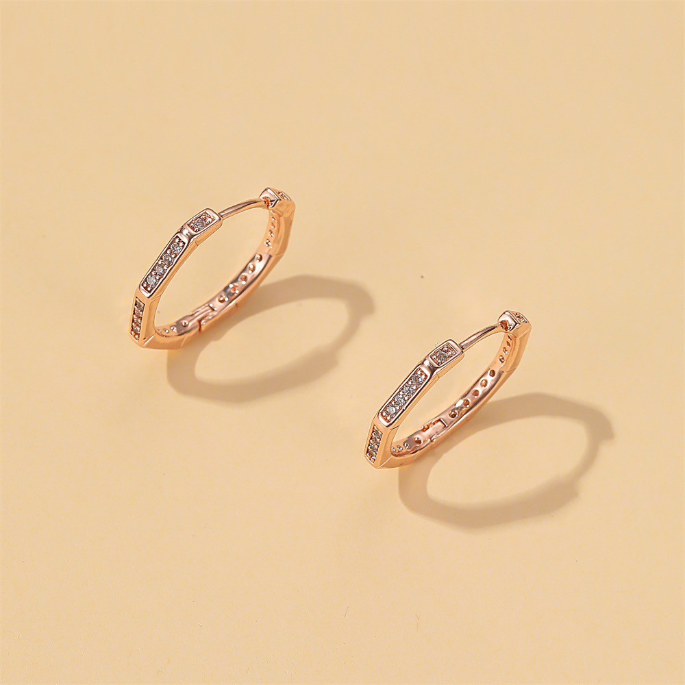 Khuyên tai hình đa giác đính đá thời trang cho nữ