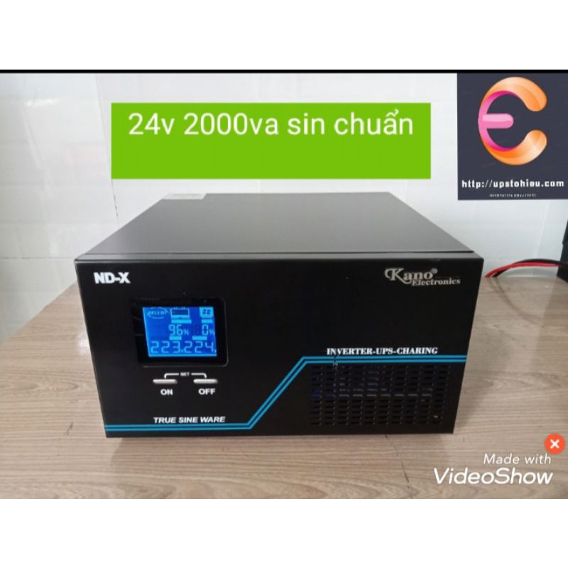 KÍCH ĐIỆN KANO 24V 2000VA SIN CHUẨN CÓ XẠC ACQUY CÓ UPS CHỐNG NGƯỢC CỰC_ TÔ HIỆU