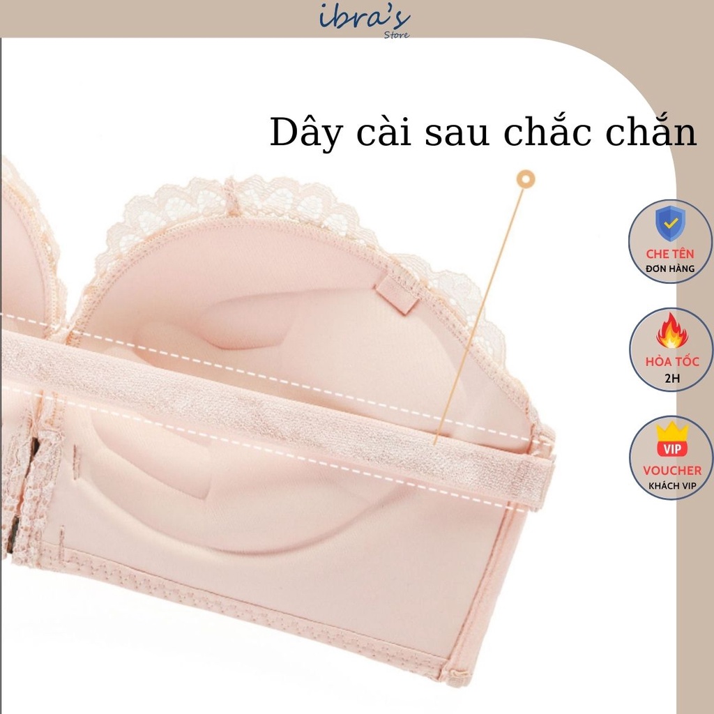 Áo Nâng Ngực Không Dây iBRA's Tạo Khe Sexy Chống Tuột Áo Lót Không dây cài trước nam châm cao cấp viền Ren gợi cảm A24
