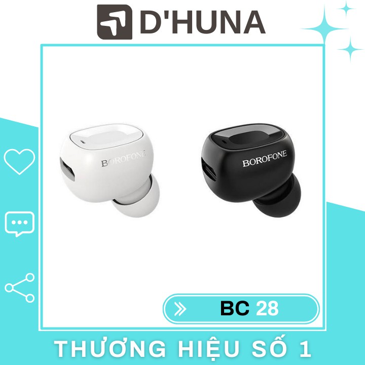 Tai Nghe Bluetooth Mini⚡️BOROFONE BC28 ✔Âm Chất ✔Pin Khủng ✔Nghe Gọi 5 Tiếng [BẢO HÀNH ĐỔI MỚI] - HunaStore