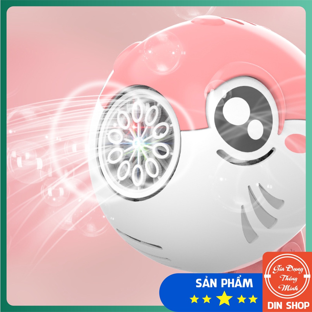Cá heo thổi bong bóng tự động ❤️CÓ ĐÈN - 10 NÒNG❤️ Súng đồ chơi bắn bong bóng xà phòng hình cá heo có đèn cho bé