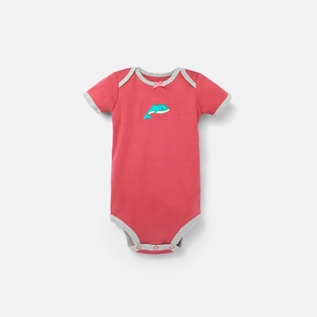 Bodysuit sơ sinh BAA BABY ngắn tay hình thêu cho bé gái từ 0-12 tháng - GN-BD01N