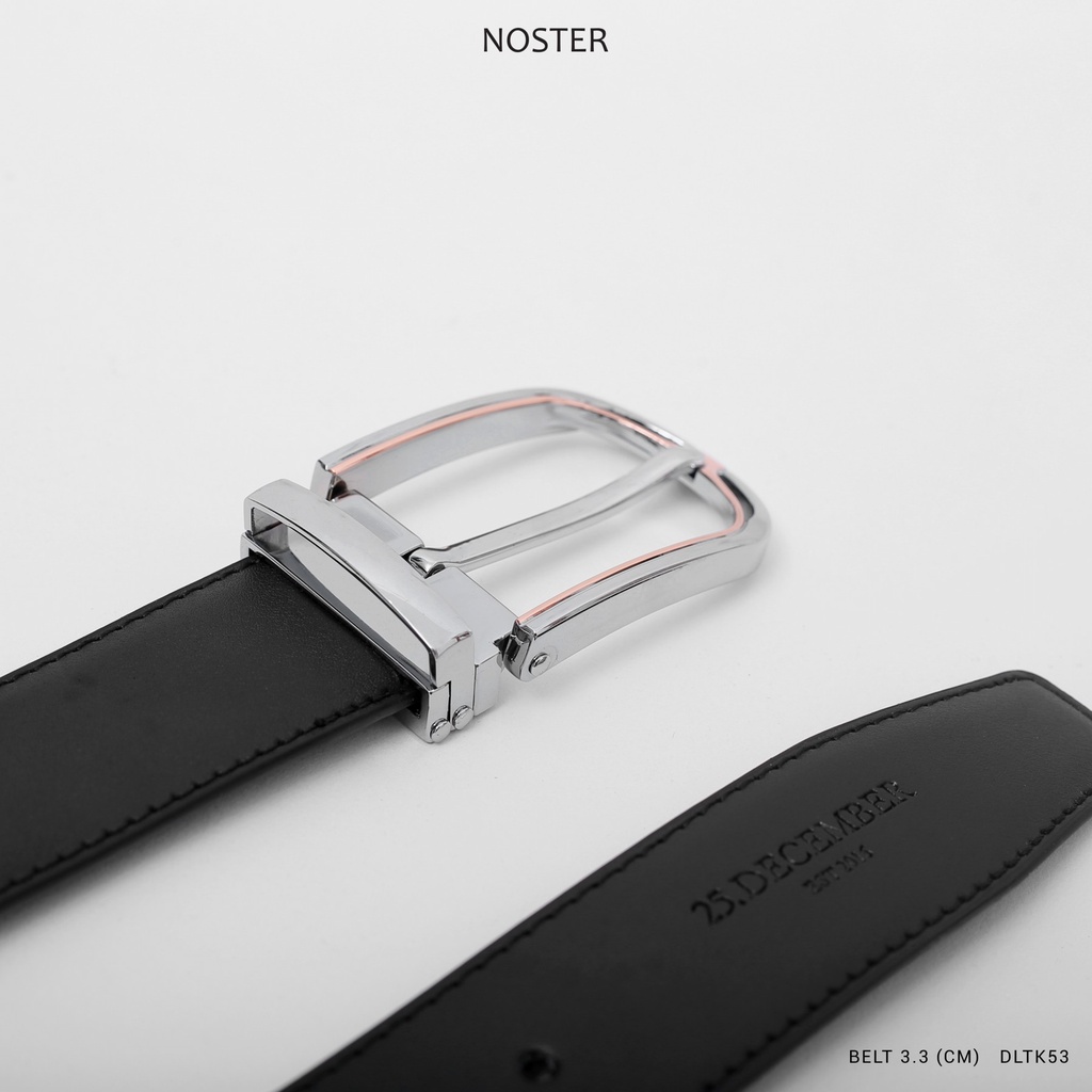 Thắt lưng da nam, dây nịt nam, mặt khóa tròn bản 3.3 cm  - Thương hiệu NOSTER mã DLTK53