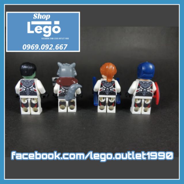 Xếp hình Captain America - Black Widow - Hulk - Rocket Racoon - Iron Man - War Machine - Spider Man Lego Minifigures PG8