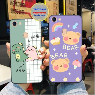Ốp lưng Oppo F5 - F5 Youth - F7 - F7 Youth - in hình đôi khủng long cute và hình hallowen đẹp , gấu bear vàng