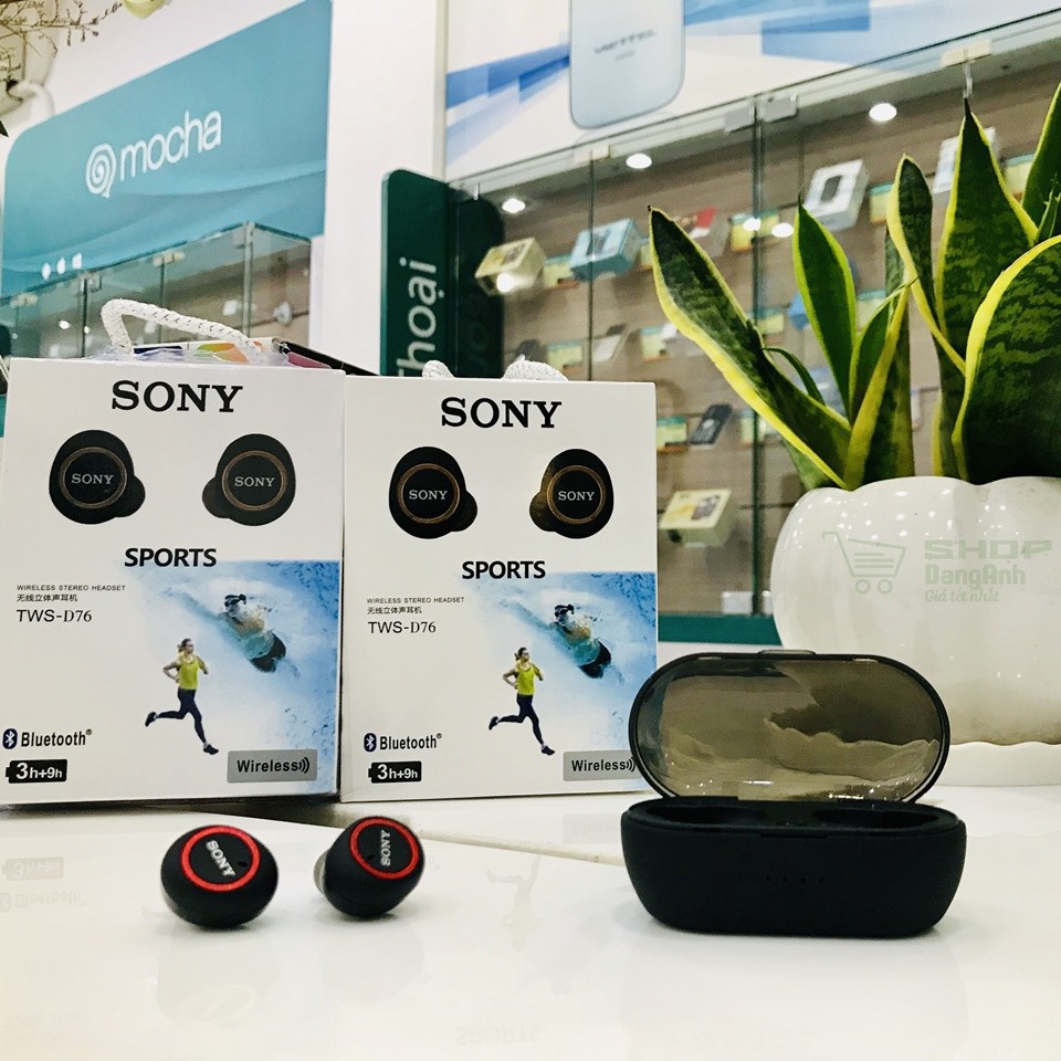 Sony Sport TWS-D76 Tai Nghe Nhét Tai Không Dây 🎧[Rẻ Vô Địch]🎧 In-Ear Bluetooth Thể Thao - Bass Rất Ấm - Treble Rõ Ràng